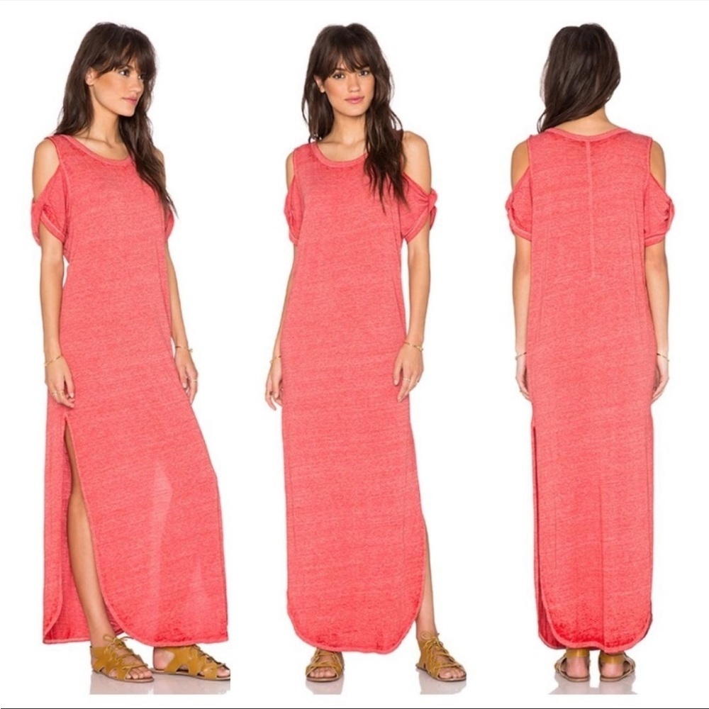 Free People We The Free Kick Around Semi Sheer Lightweight T-Shirt Maxi Dress